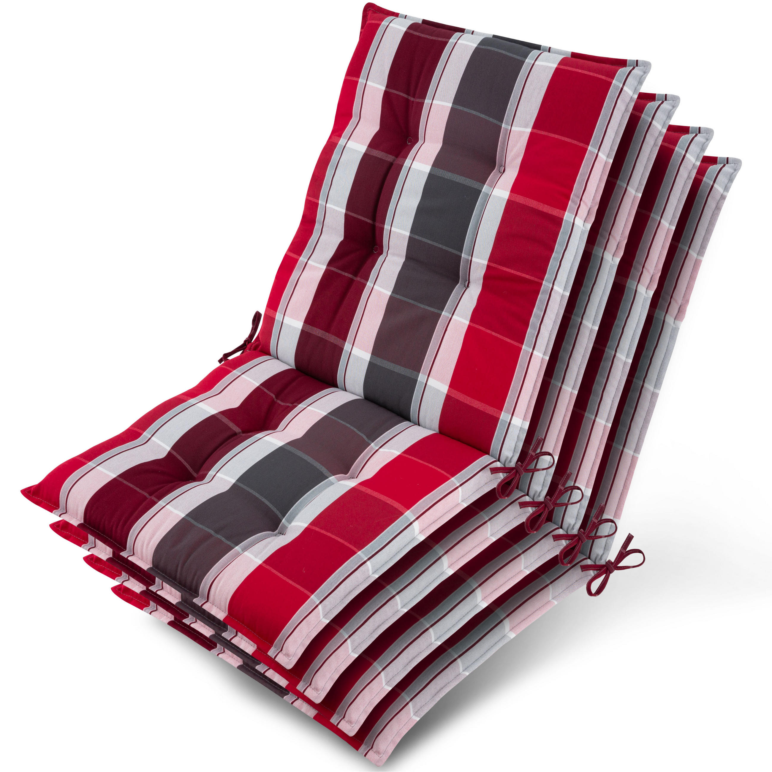 NIEDERLEHNER Sun-NL 105x50x8cm Rot-Anthrazit-Gestreift (4tlg) - Dunkelrot, Textil (50/100cm) - Beautissu 