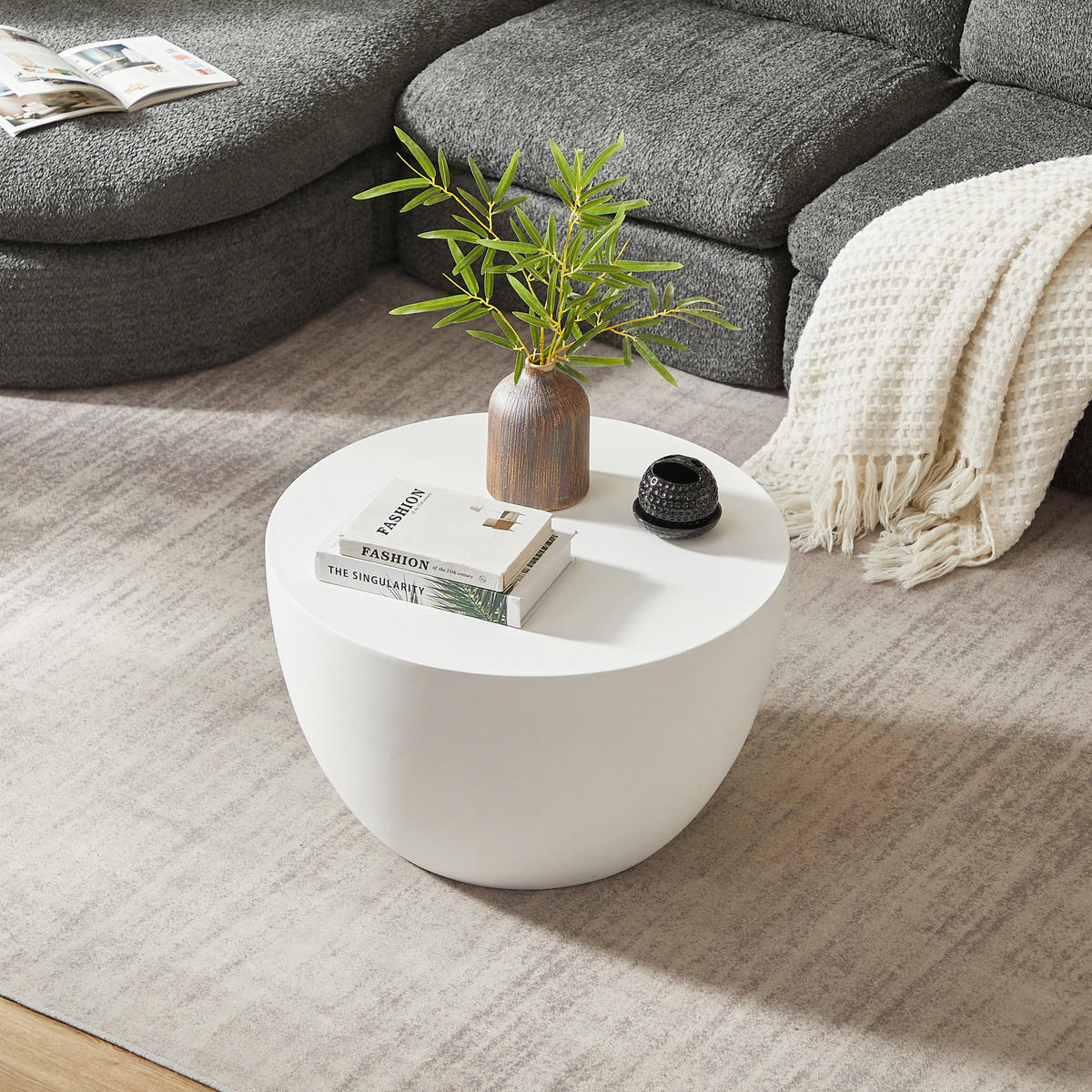 COUCHTISCH Rund Weiß 64 x 64 x 38 cm - Weiß, Metall (64/64/38.5cm) - Nordlys