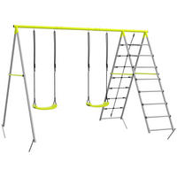 KINDERSCHAUKEL 2er - Grün, Kunststoff/Metall (185/260cm) - Outsunny