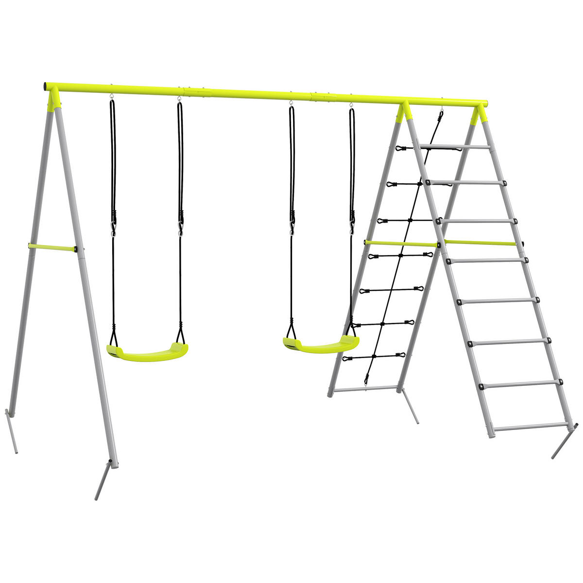 KINDERSCHAUKEL 2er - Grün, Kunststoff/Metall (185/260cm) - Outsunny