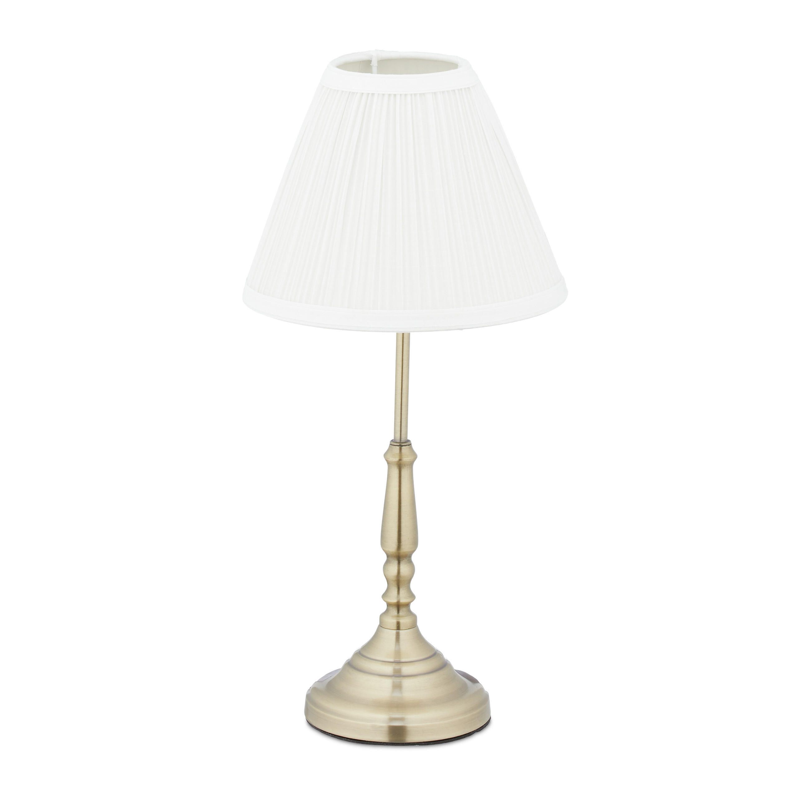 LAMPĂ Alb auriu de masă abajur textil E14