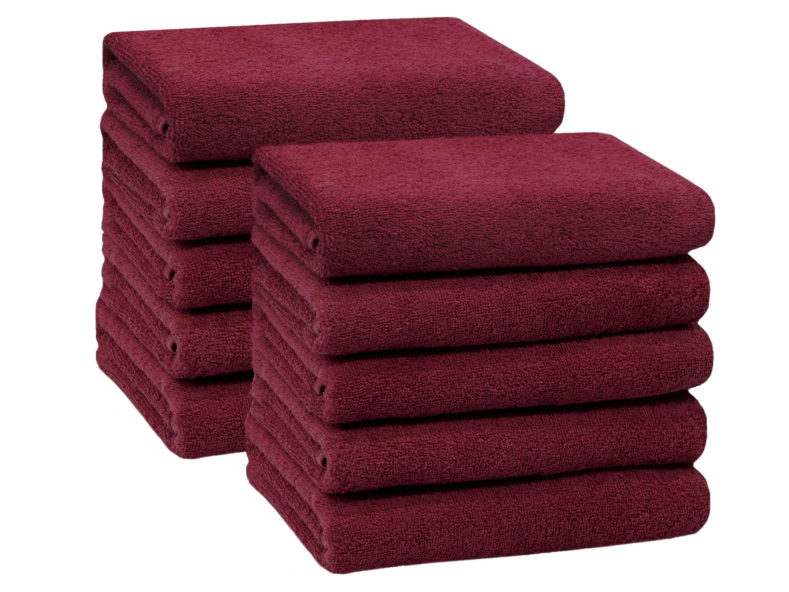 HANDTÜCHER, 10er-Set, 50x100 cm, 100% Baumwolle, Rot - Bordeaux, Textil (50/100cm) - Zollner