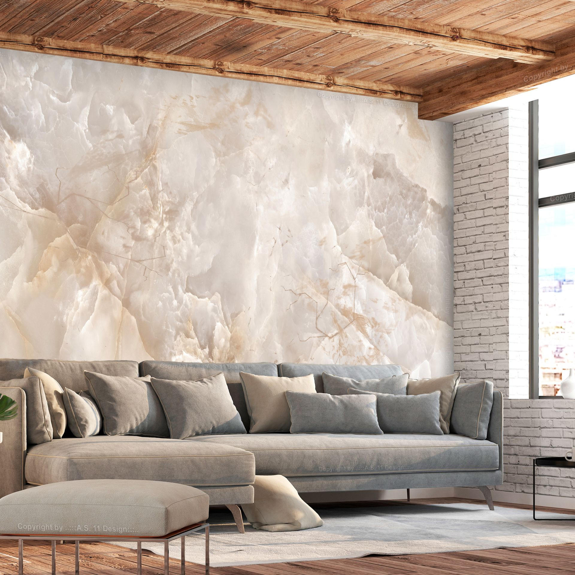 SELBSTKLEBENDE FOTOTAPETE 196/140 cm - Beige, Kunststoff/Textil (196/1cm) - KUNSTLOFT