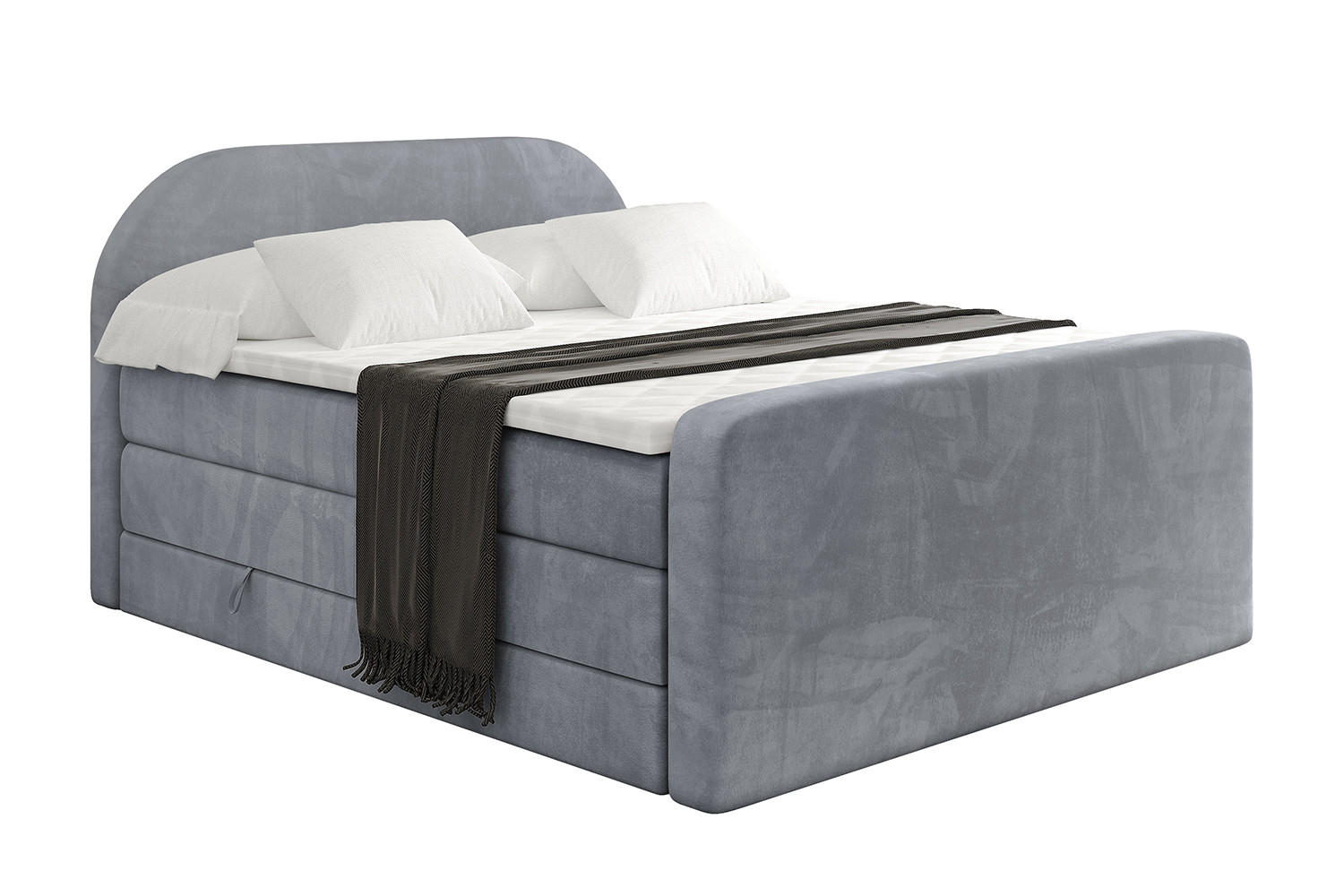 BOXSPRINGBETT mit Matratze und Lattenrost - NOX-Z KING-200x200 - Grau Casablanca - Grau, Holzwerkstoff (200/200cm) - ALTDECOR