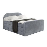 BOXSPRINGBETT mit Matratze und Lattenrost - NOX-Z KING-160x200 - Grau Casablanca - Grau, Holzwerkstoff (160/200cm) - ALTDECOR