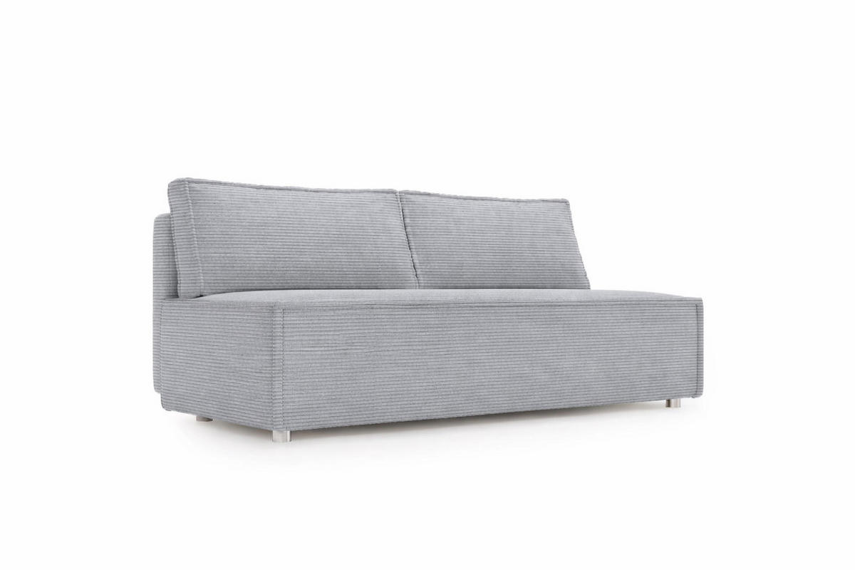 SCHLAFSOFA Mit Bettkasten DUO, Stoff Poso, Silber - Silberfarben, Holz (198/89/90cm) - Kaiser Möbel