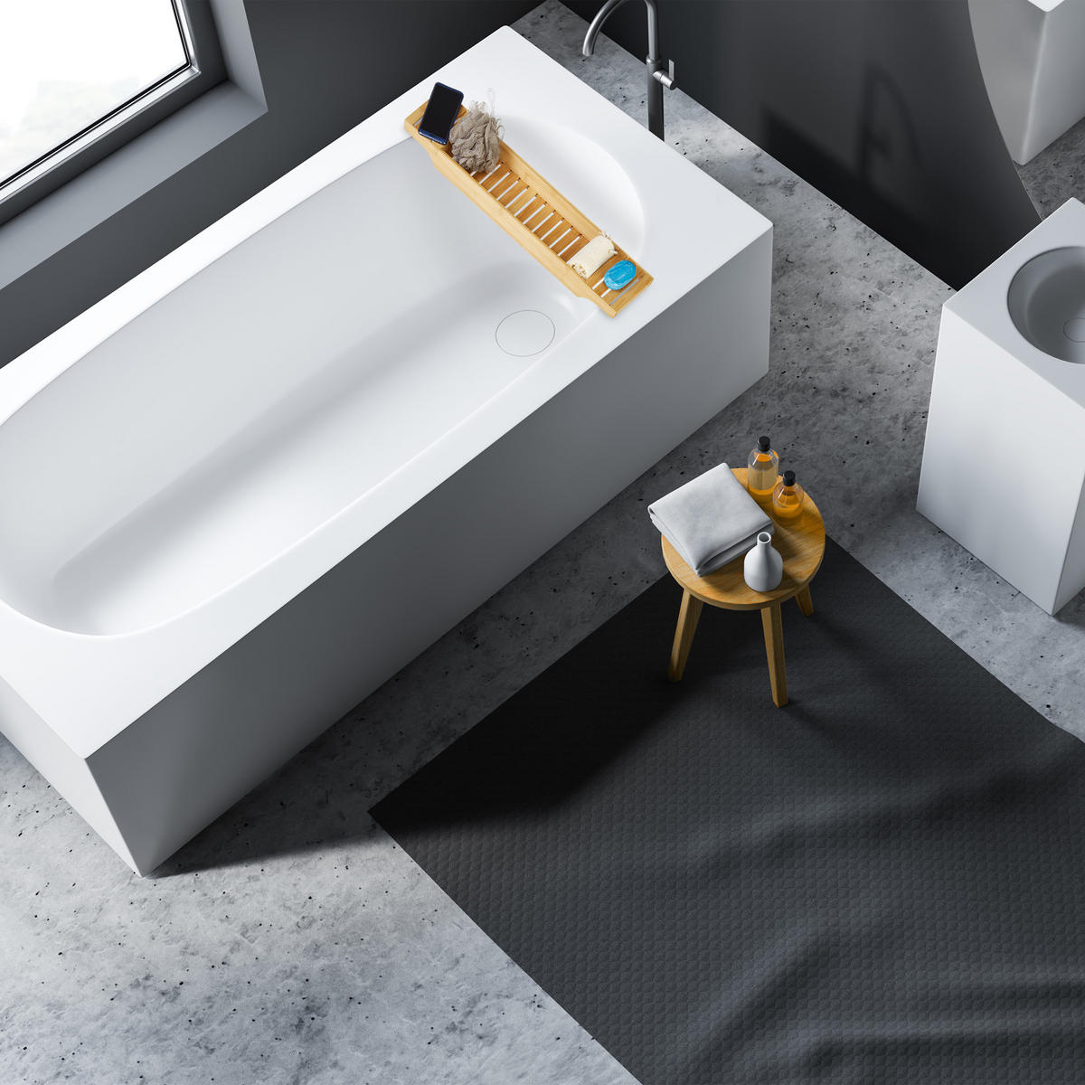 BADEWANNENABLAGE - Hellbraun, Holz (68.5/4.5/14.5cm) - Relaxdays