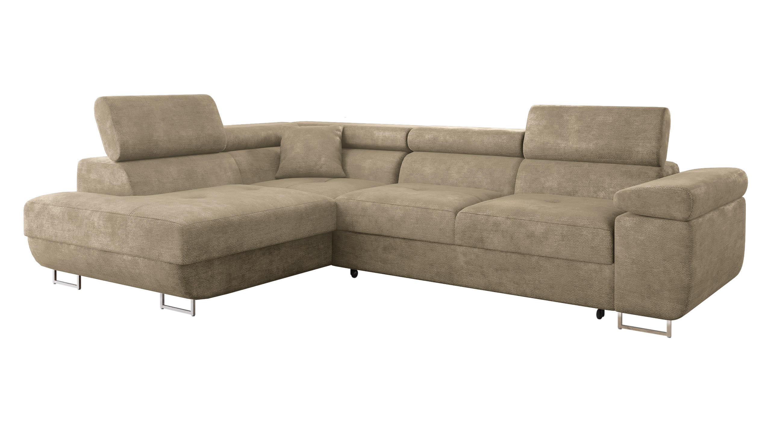 ECKSOFA Torezio, Seite: Links - Sandfarben, Holz/Textil (274/203cm) - MIRJAN24