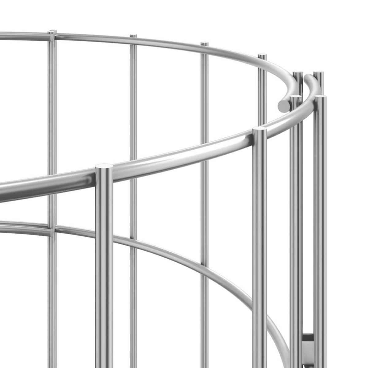 GABIONEN-HOCHBEETE 3er set Rund Verzinkter Stahl Ø30/150 Cm - Silberfarben, Metall (30/150/30cm) - vidaXL