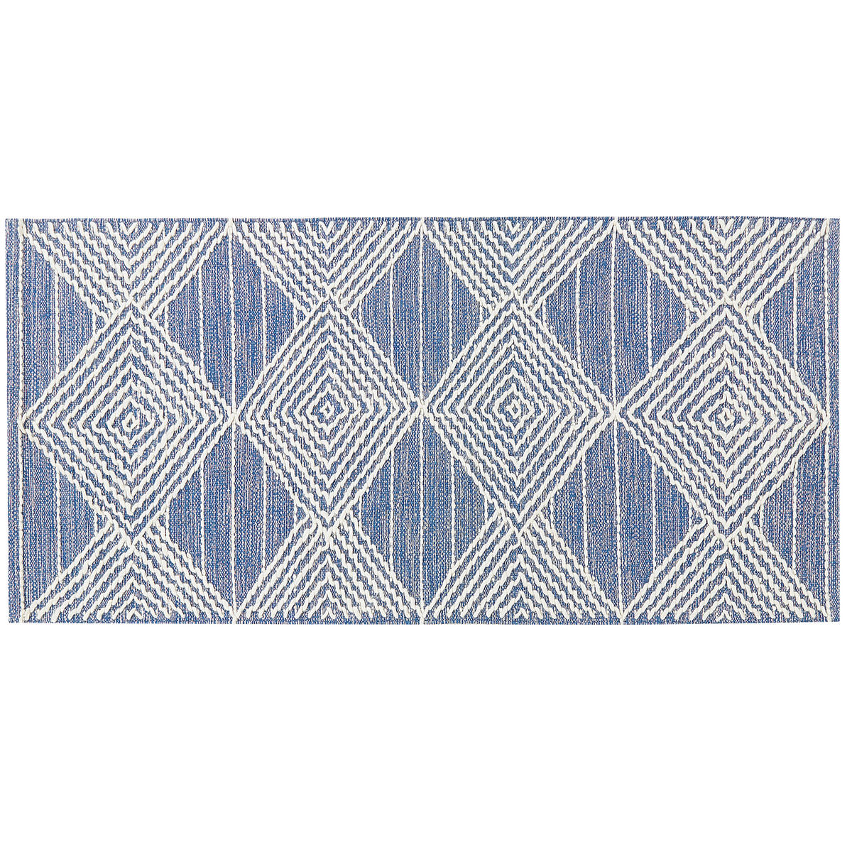 KURZFLOR-TEPPICH Datca 150/80 cm - Blau, Textil (80/150cm) - Beliani