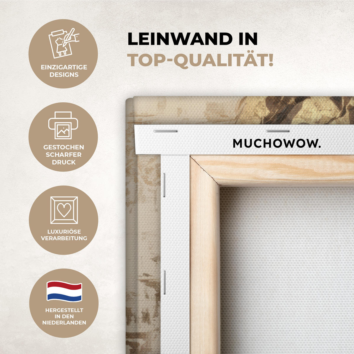 LEINWANDBILD Frau - Gold - Abstrakt - Textur Deko Schlafzimmer 30x20 cm - Goldfarben, Textil (30/20cm) - MuchoWow