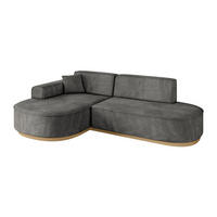 ECKSOFA Ottomane Links MARI-L1-v2 - 243x171x83 cm Dunkelgrau Velours - Dunkelgrau, Holzwerkstoff/Textil (243/171cm) - ALTDECOR