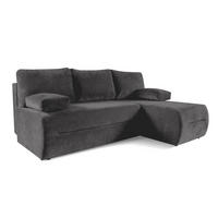 ECKSOFA LOFER Rechtsausleger Ohne Armlehnen Schlaffunktion Graphit 206x155 cm - Graphitfarben, Textil (206/155cm) - Bettso