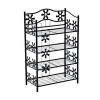 SCHUHREGAL, 4 Etagen, Metall, Schwarz, 59,5 x 30 x 92 cm - Schwarz, Metall (30/92/595cm) - HOMCOM