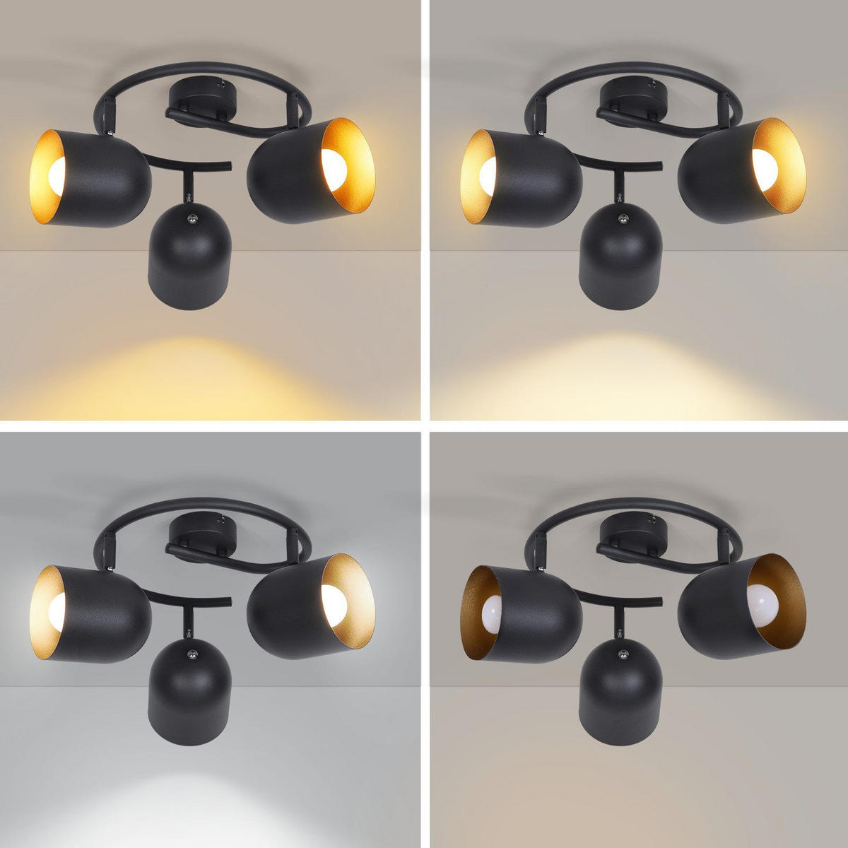 STRAHLER Gera 3-flammig 25/25/21 cm - Schwarz, Metall (25/25/21cm) - Nettlife