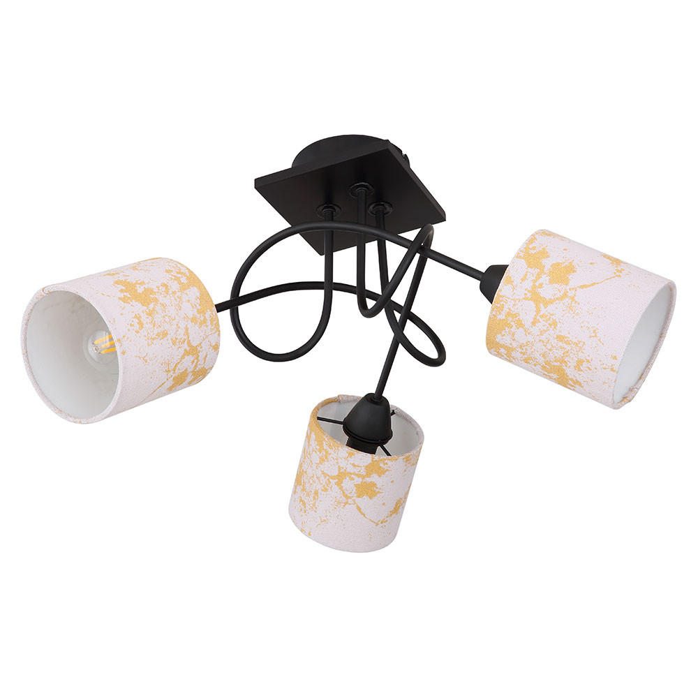 LED DECKENLEUCHTE Metall Weiß Textil - Weiß, Holz (46/46/27.5cm) - Globo Lighting