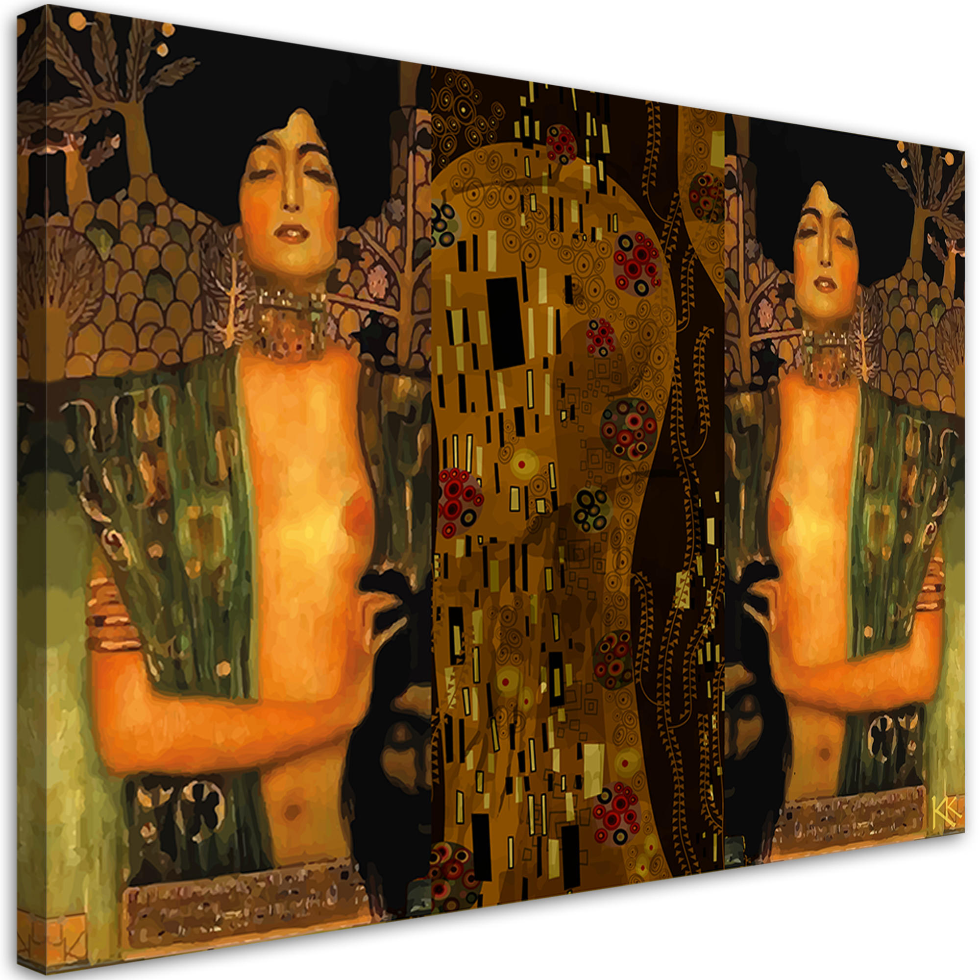 WANDBILD judith und holofernes gustav klimt - Beige, Textil (60/40cm) - Feeby