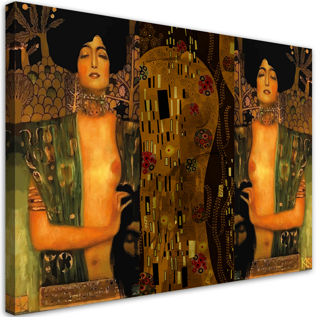 WANDBILD judith und holofernes gustav klimt - Beige, Textil (60/40cm) - Feeby