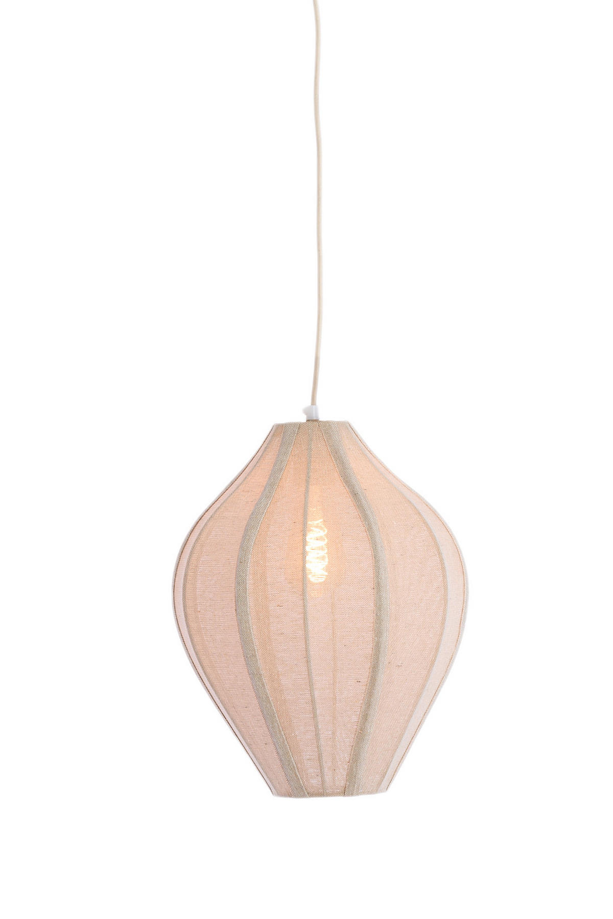 HÄNGELAMPE Pasto Weiß Ø31/38 cm - Weiß, Textil (31/31/38cm) - Light & Living
