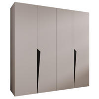 DREHTÜRENSCHRANK 202/200/52 4-türig - Beige/Schwarz, Holz/Metall (200/202/52cm) - Abiks Möbel