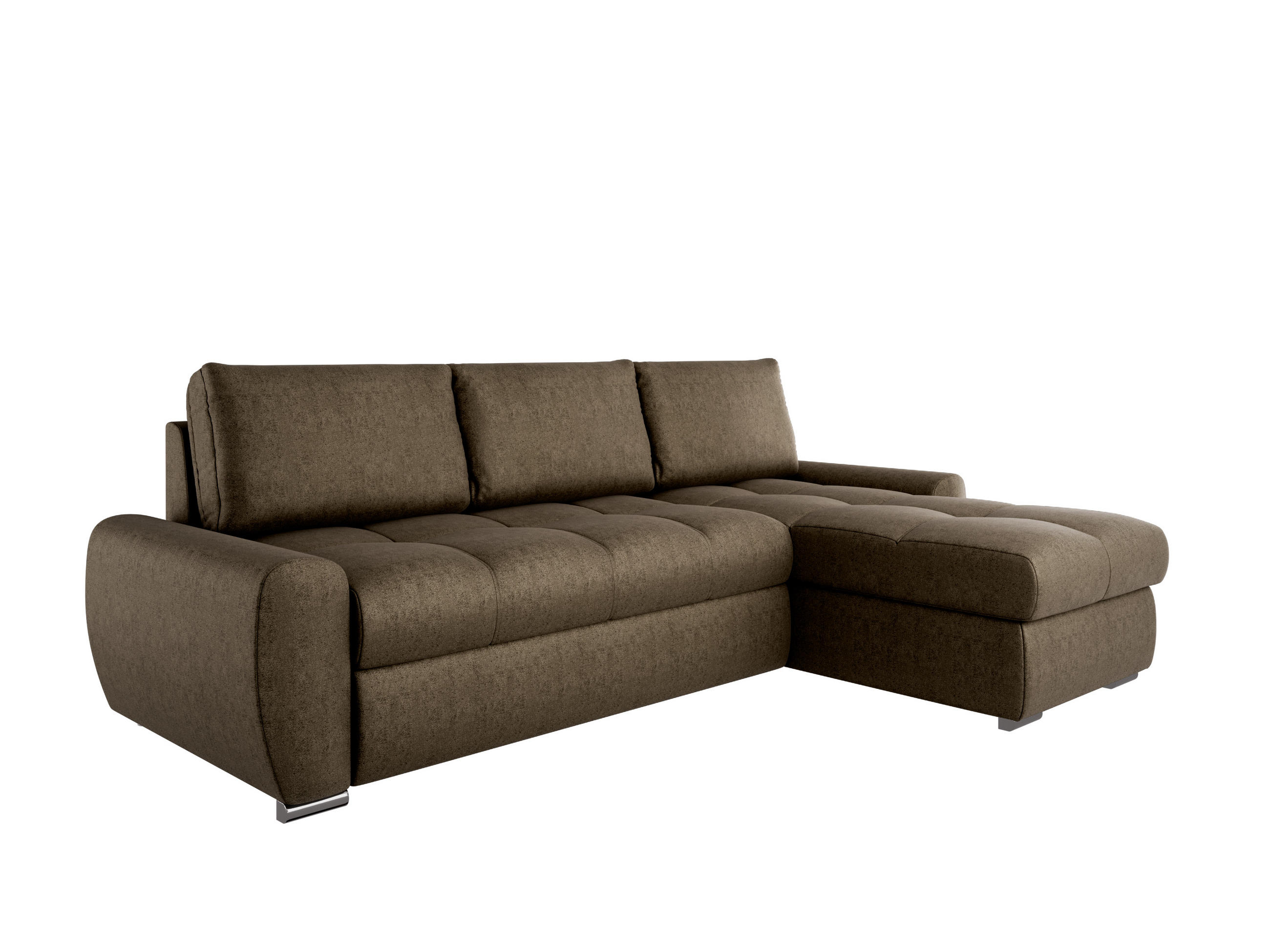 ECKSCHLAFSOFA Lunar Schlafsofa mit Bettkasten, Braun - Braun, Holz (237/166cm) - Panda Möbel