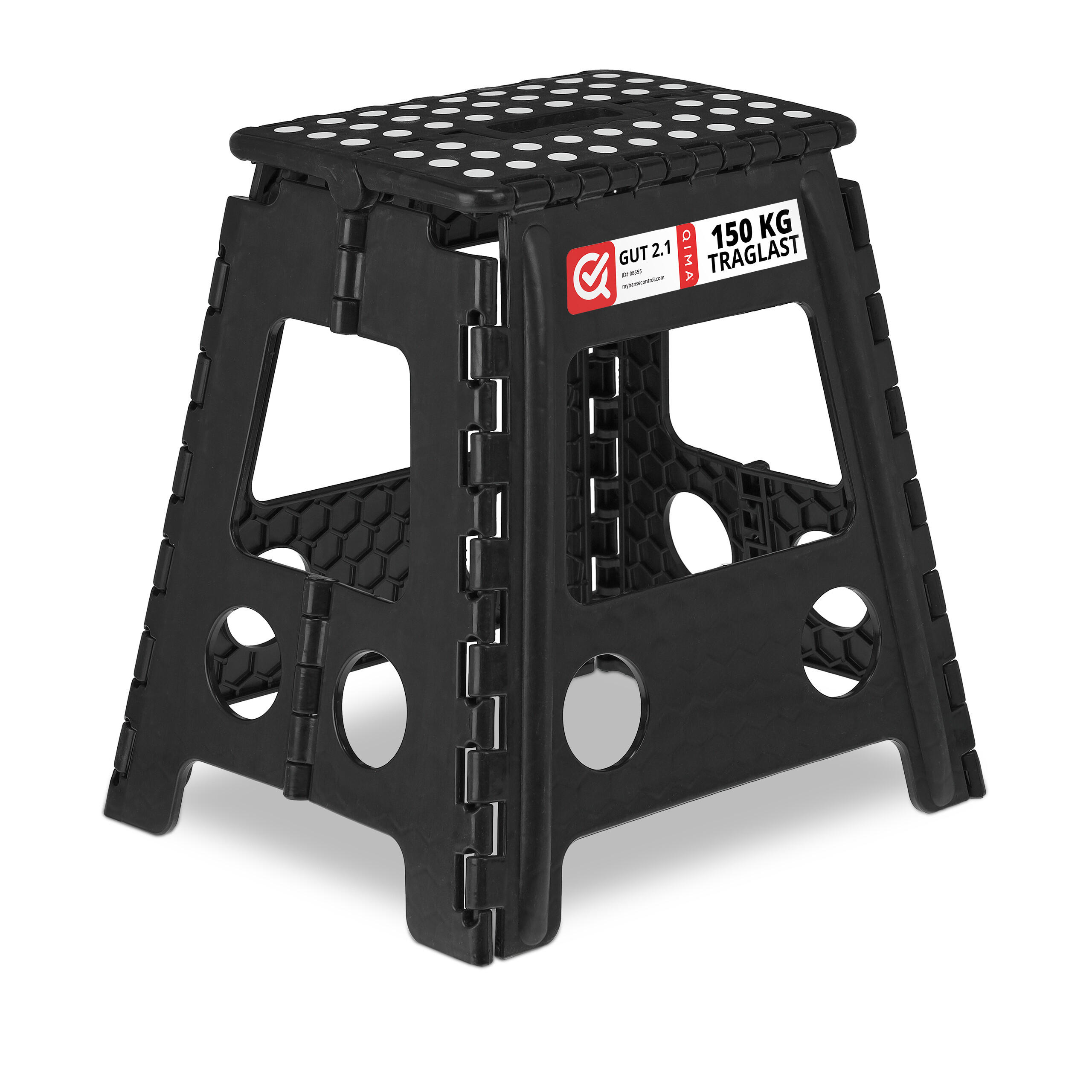 KLAPPHOCKER - Schwarz, Kunststoff/Textil (39/39/32cm) - Relaxdays