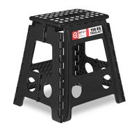 KLAPPHOCKER - Schwarz, Kunststoff/Textil (39/39/32cm) - Relaxdays