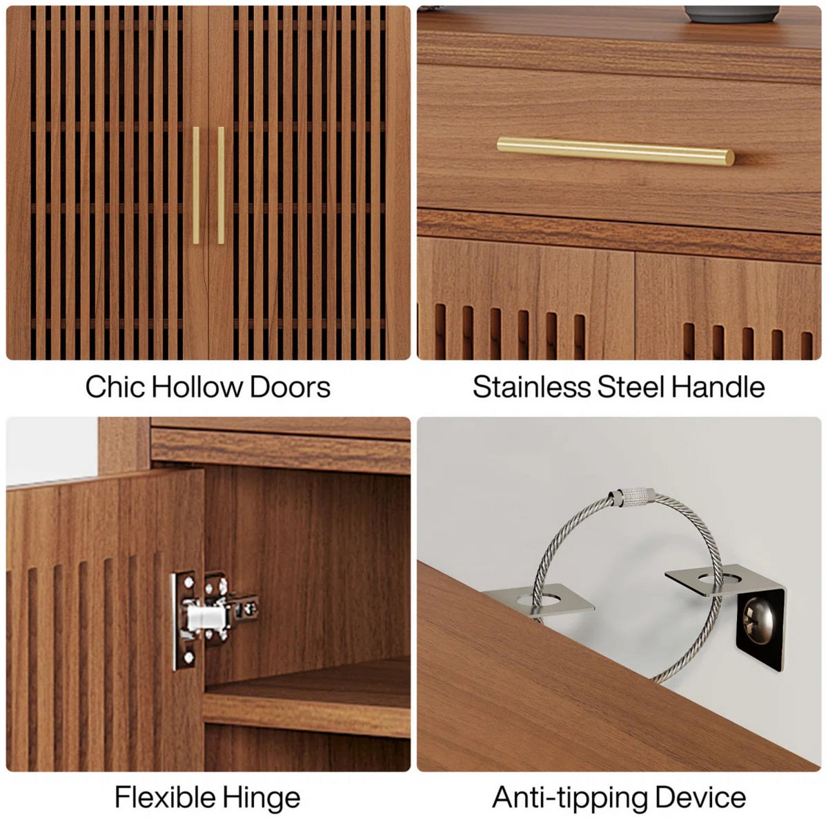 SCHUHSCHRANK Braun 80/36/109 cm - Walnussfarben/Braun, Holzwerkstoff (80/110/36cm) - Quality Elegance