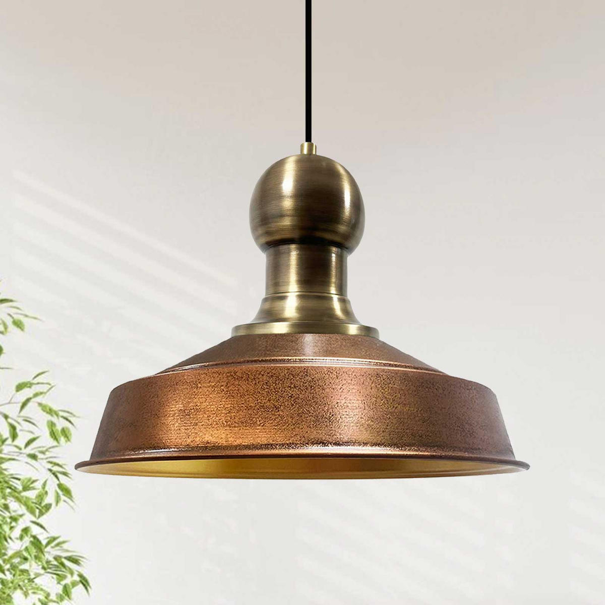 PENDELLEUCHTE Hängelampe Asletl 41/35 cm - Goldfarben/Kupferfarben, Metall (35/41/35cm) - Bamyum