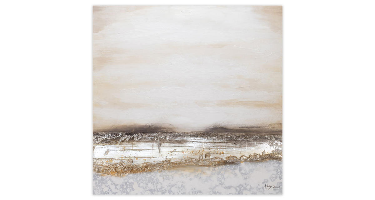 ÖLGEMÄLDE 80/80 cm - Beige, Holz/Textil (1.46/80cm) - KUNSTLOFT