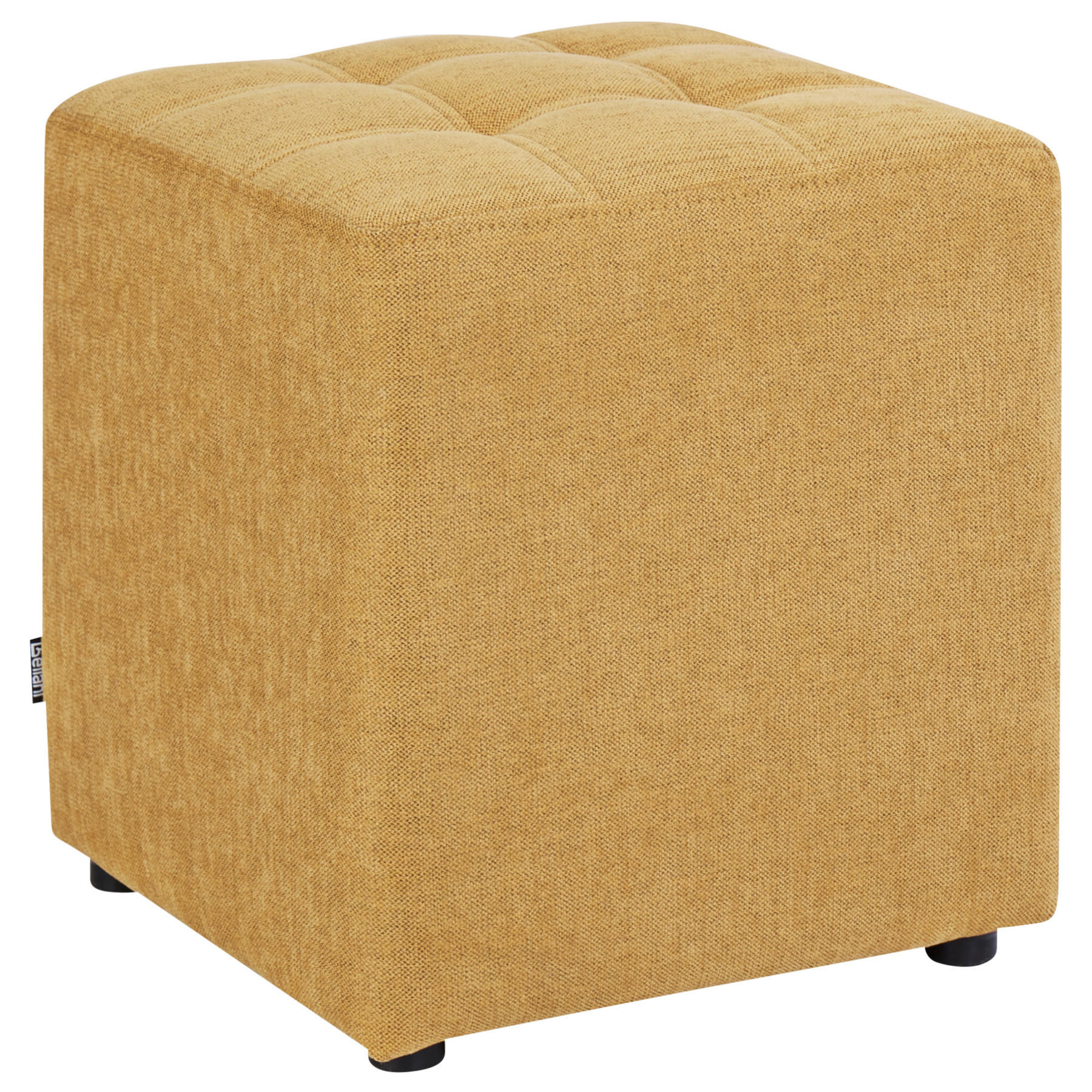 POUF Stoff Gelb Kansas - Gelb, Textil (38/39/38cm) - Beliani