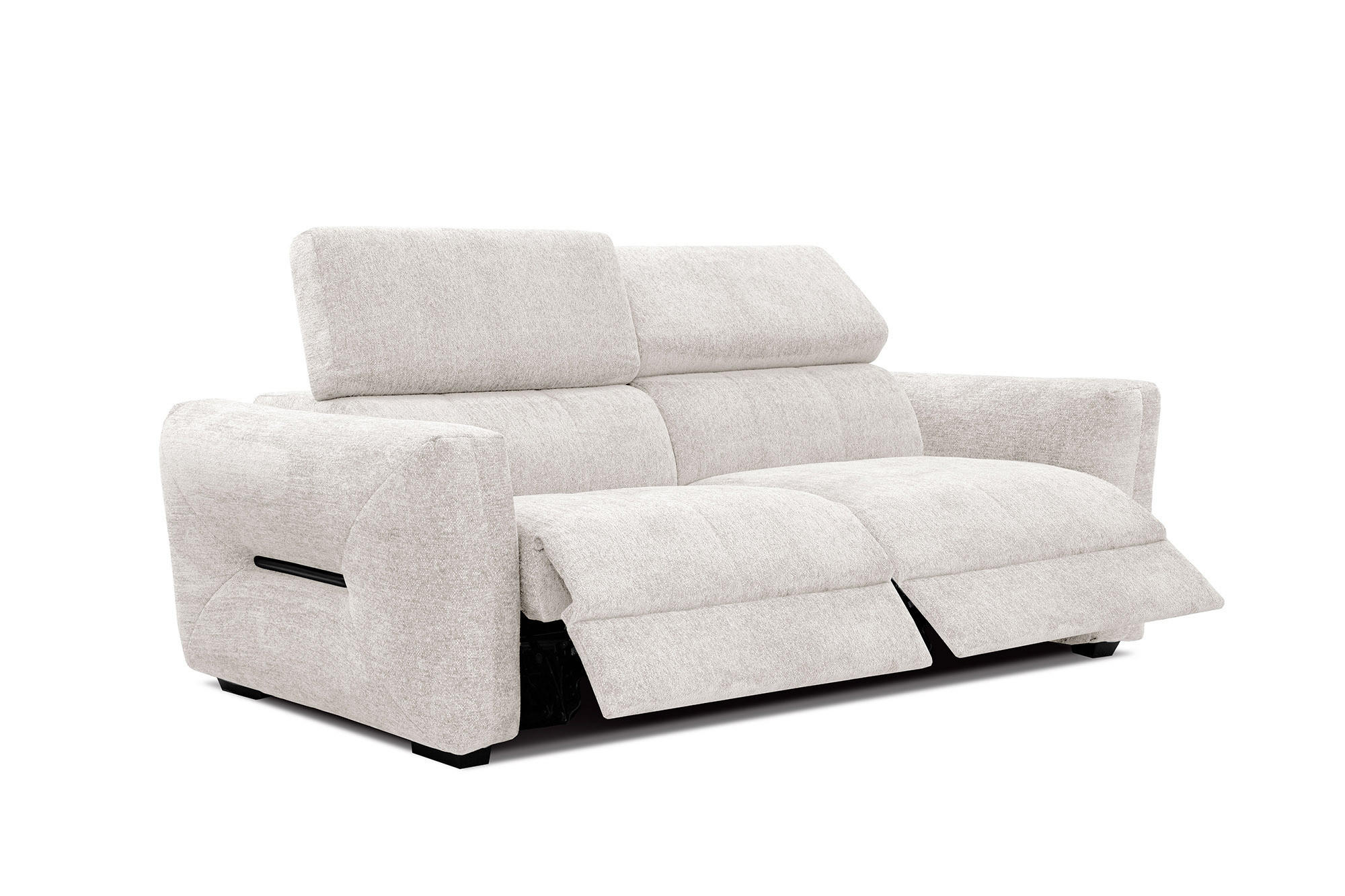 SOFA CALVERA 3-Sitzer mit 2 Relaxfunktionen, weiß - Weiß, Holzwerkstoff/Textil (204/79/106cm) - Courtois Laville