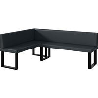 ECKBANK TONI_U - Dunkelgrau, Leder (142/196cm) - Meblini