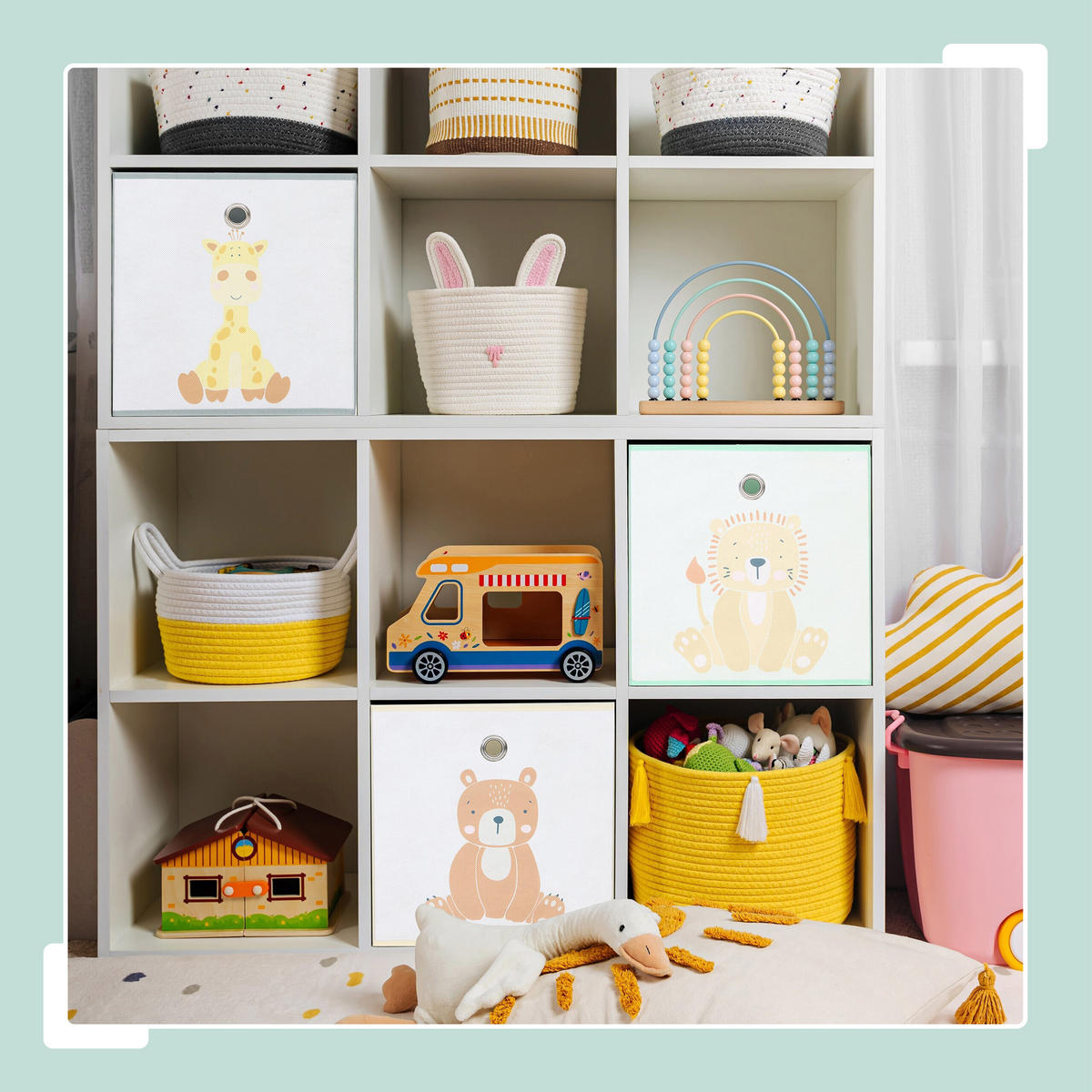 3xKINDERAUFBEWAHRUNGSBOXEN - Multicolor, Wellpappe/Textil (30/30cm) - Relaxdays