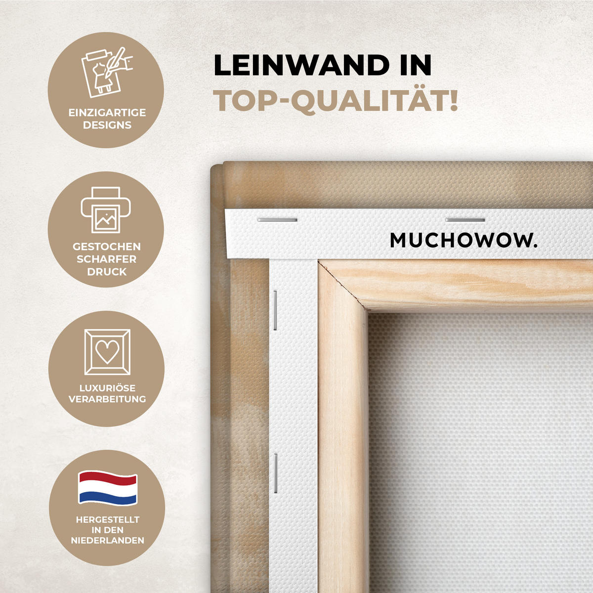 LEINWANDBILD Weihnachten - Hirsch - Geweih - Weihnachtskugel - Rentier 40x30 cm - Hellbraun, Textil (40/30cm) - MuchoWow