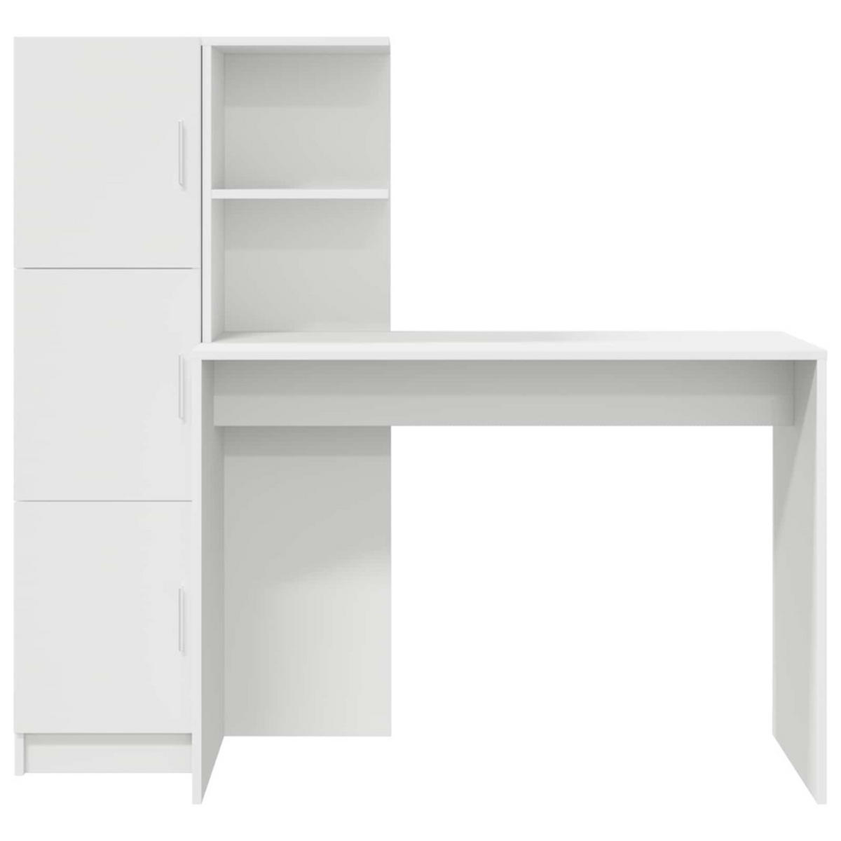 SCHREIBTISCH 2 Pcs Weiss - Weiß, Holzwerkstoff (150/133.5/124cm) - vidaXL