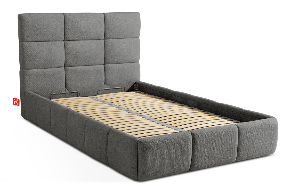 POLSTERBETT ALTOS Einzelbett, Bouclé, dunkelgrau - Dunkelgrau, Holz/Holzwerkstoff (120/200cm) - KONSIMO®