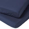 KINDER-SPANNBETTLAKEN 2er-Set, Ägyptische Baumwolle, 70/140 cm - Dunkelblau, Textil (70/140cm) - Homescapes