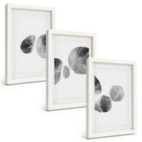 BILDER SET 3er Set - 20x30 cm Weißer Rahmen - Abstrakte Kunst, Farbspritzer - Weiß, Kunststoff (20/30cm) - TULUP