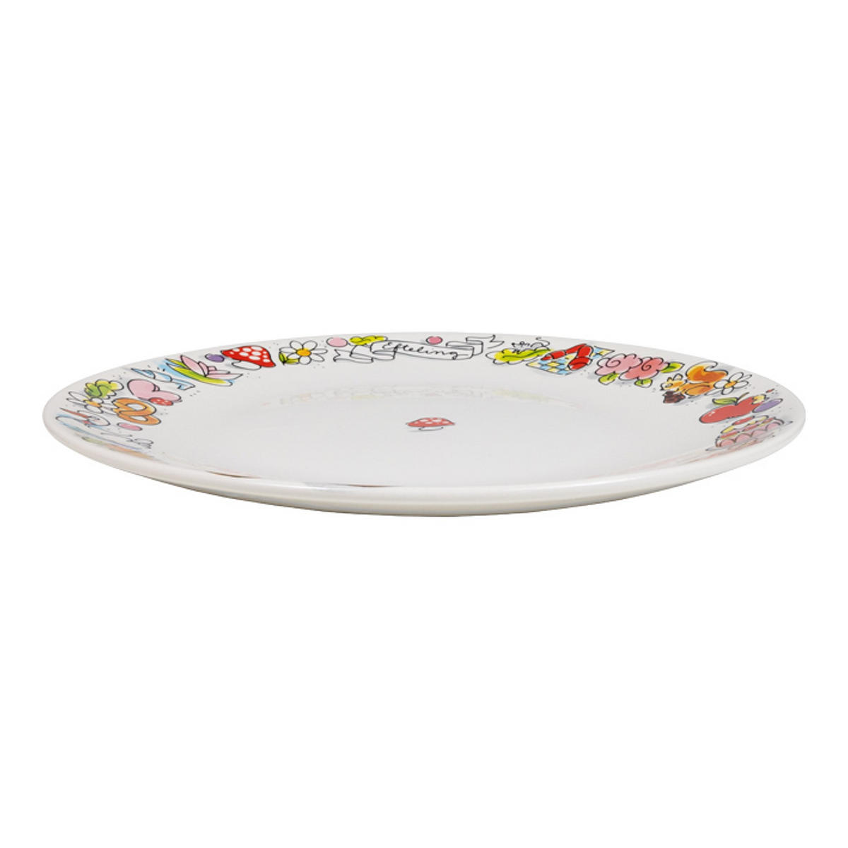 TELLER Pilz in Bunt - 26cm - Multicolor, Keramik (26.2/26.3/3cm) - Blond Amsterdam