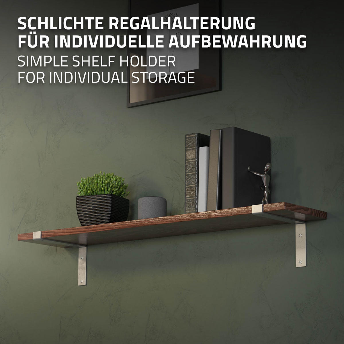 REGALHALTERUNG - Grau, Metall (17/4/25.5cm) - ML-DESIGN