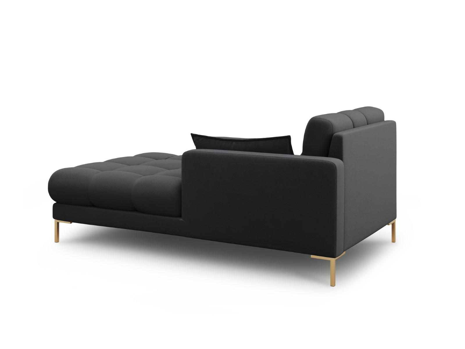 CHAISELONGUE rechts Mamaia aus strukturiertem Stoff dunkelgrau - Dunkelgrau, Textil (102/75/185cm) - Micadoni
