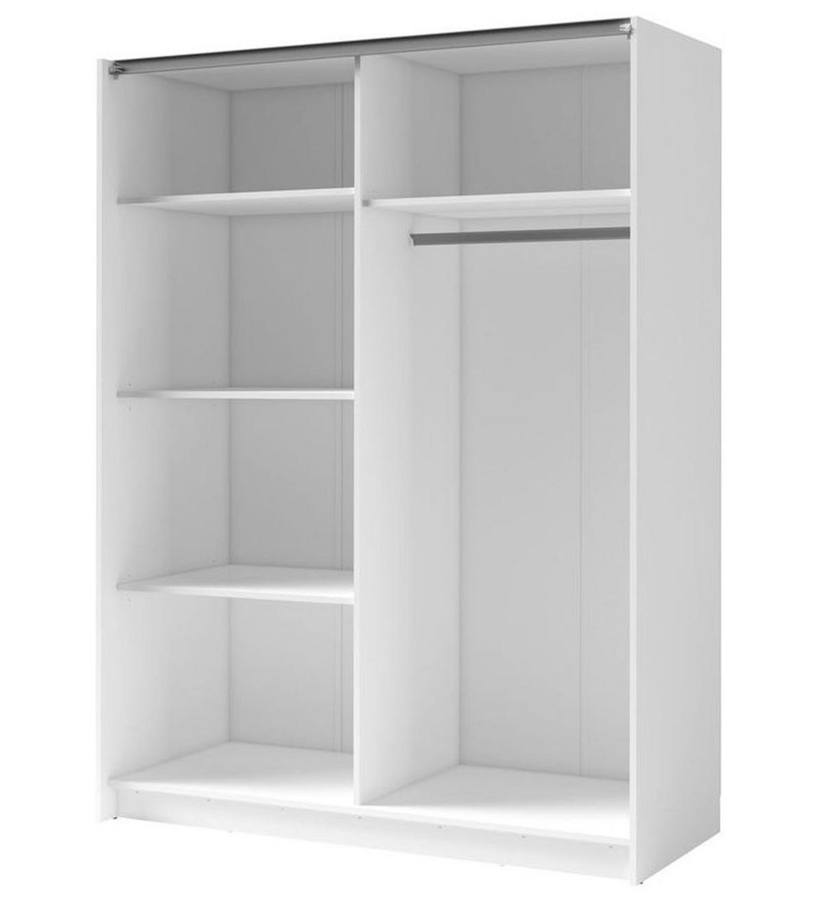 SCHWEBETÜRENSCHRANK Dalia weiß - artisan eiche 200 / 63,5 / 198,5cm - Weiß/Braun, Holz/Holzwerkstoff (200/199/64cm) - Feldmann-Wohnen
