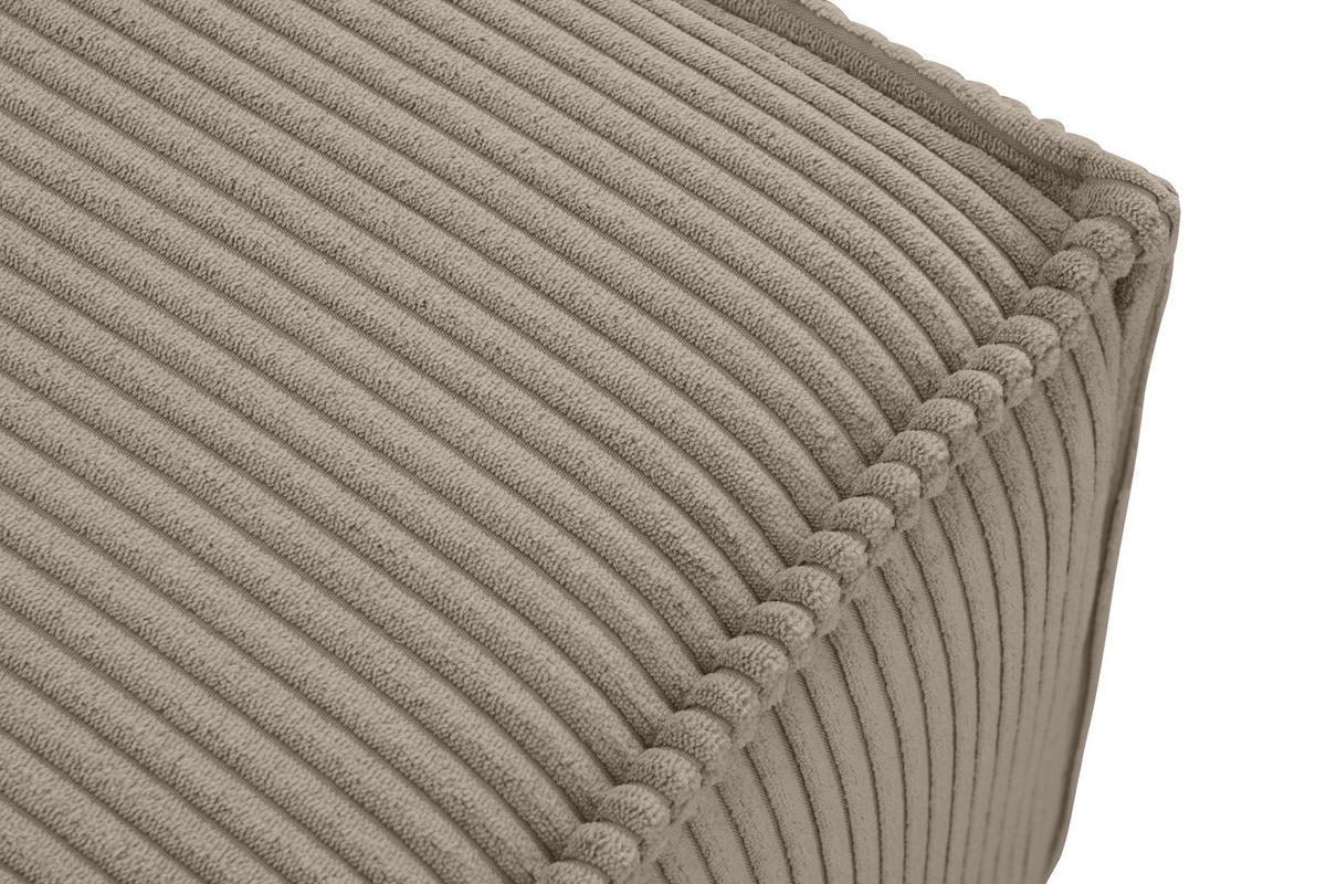 SITZPOUF NAPI gefederte Sitzfläche, beige - Beige/Schwarz, Textil (83/45/83cm) - KONSIMO®