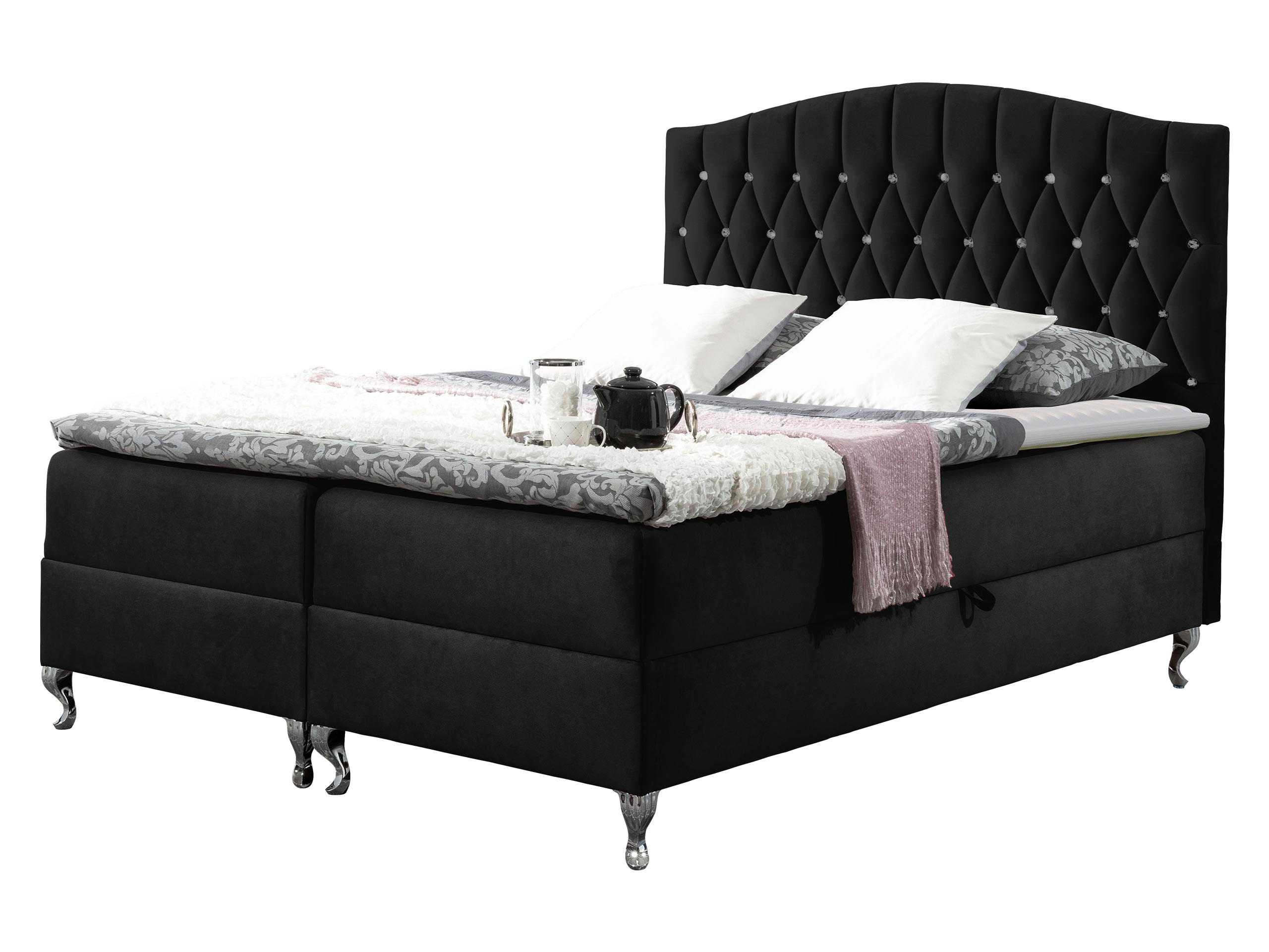 Mirjan24 Boxbett Schwarz 140x200 cm