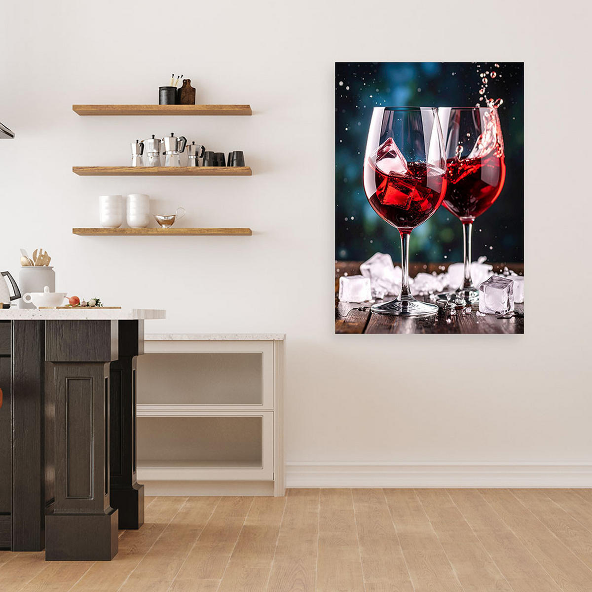 LEINWANDBILD Rotwein 60x90cm - Rot, Textil (60/90cm) - Feeby