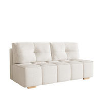 SCHLAFSOFA LORA, Sofa mit Schlaffunktion und Bettkasten, Farbe: Beige, Bouclé-Stoff - Beige, Textil (196/90/85cm) - Sepro Meble