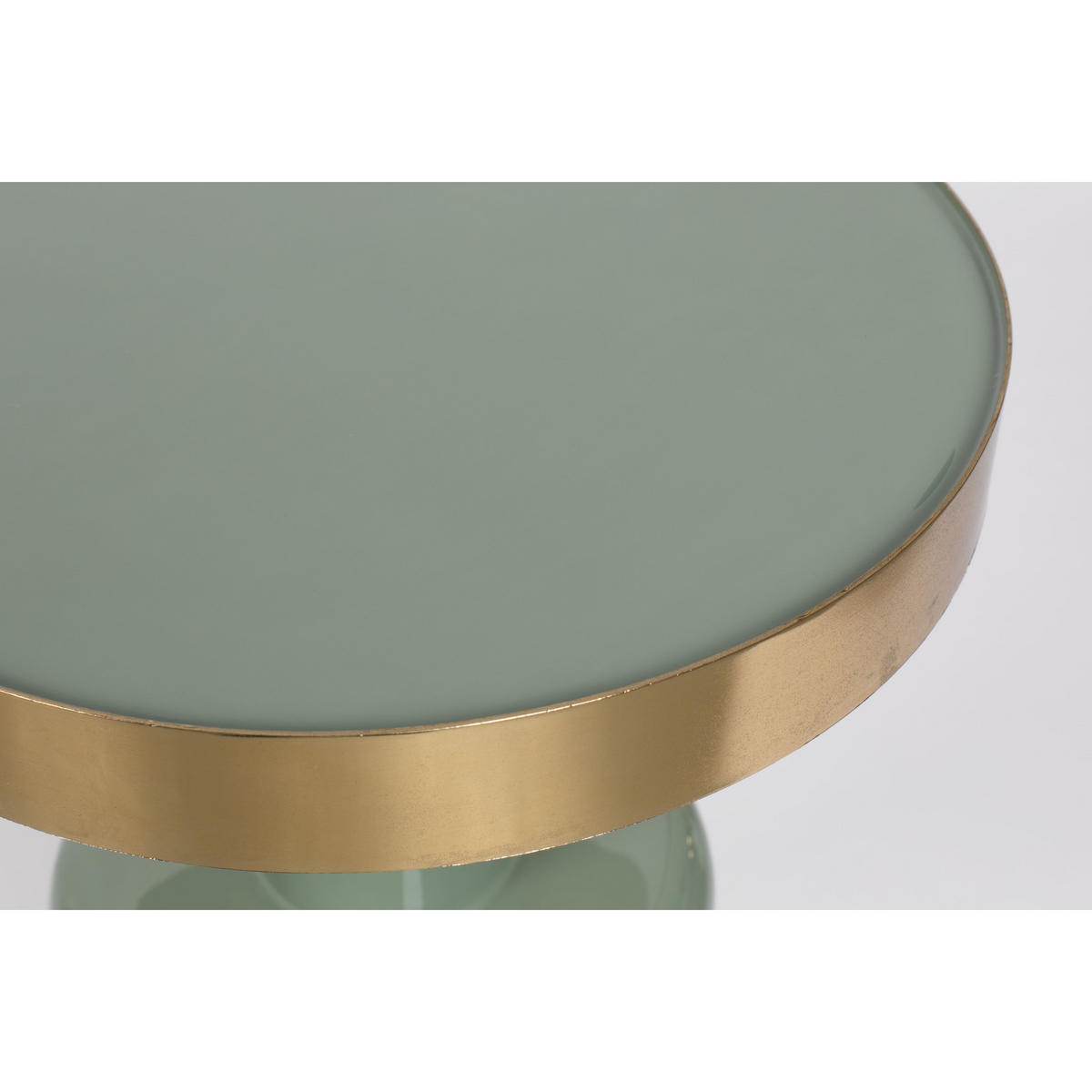 BEISTELLTISCH Glam Rund 36 cm Grün/ Gold - Grün, Metall (36/36/51cm) - Zuiver