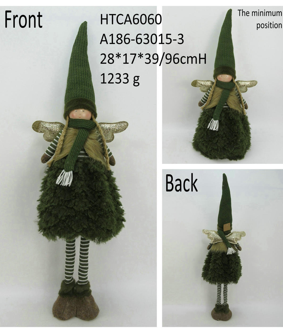 PLÜSCHFIGUR Santa Lila Grün - Grün, Textil (17/64/28cm) - Mondex