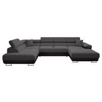 WOHNLANDSCHAFT Torezio Bis, Seite: Links - Dunkelgrau, Holz/Textil (346/90/203cm) - MIRJAN24